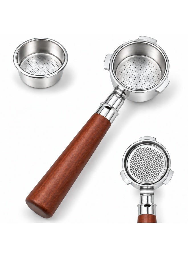 ibsun Bottomless Espresso Portafilter 51 mm, 3-Ear Stainless Steel Coffee Handle for CM1661/CMP Espresso Machines and Extraction Practice - Image 1