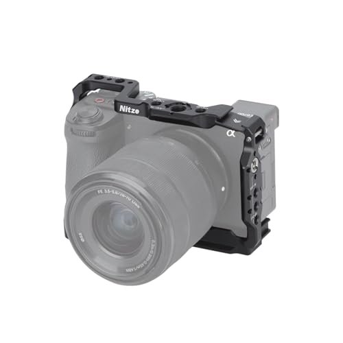 Nitze a6700 Camera Cage for Sony A6700 / Alpha 6700 with Built-in Cold Shoe, NATO Rail and Arca Quick Release Plate - T-S12A - Image 1