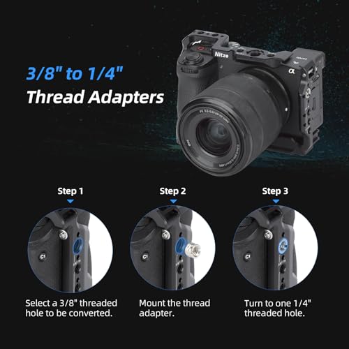 Nitze a6700 Camera Cage for Sony A6700 / Alpha 6700 with Built-in Cold Shoe, NATO Rail and Arca Quick Release Plate - T-S12A - Image 5