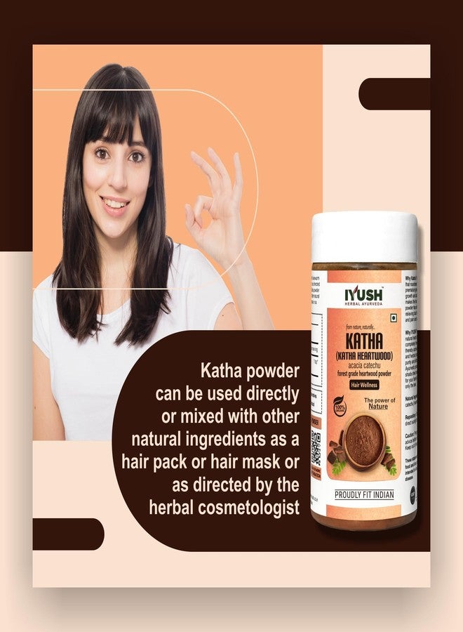 IYUSH Herbal Ayurveda Organic Katha Powder for Hair Colour | Katha Powder for Hair Brown | Katha Powder for Hair Growth | Katha for Pan | Acacia Catechu Powder for Paan | 150gm - Image 4