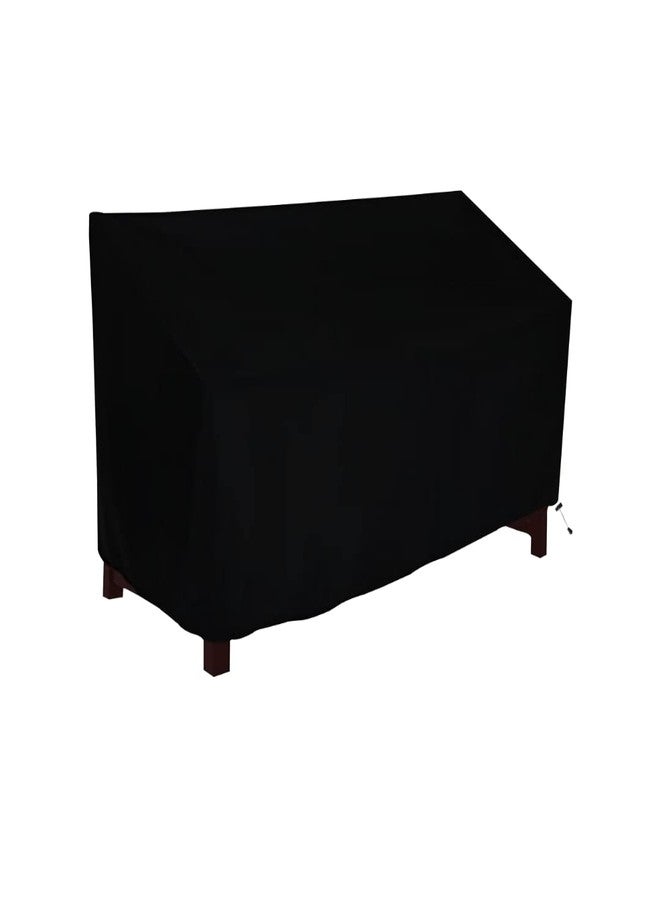 KHOOBREZ Indoor Outdoor Bench, 2-Seater Patio Chair Dust Waterproof Garden Furniture Sofa (Black), Polyester - Image 1