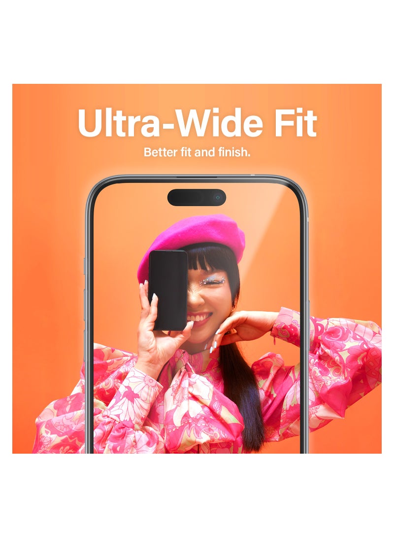 PanzerGlass واقي شاشة PanzerGlass™ المقاوم للخدش لهاتف Apple iPhone 15 Plus - مقاس واسع للغاية وشاشة واضحة تمامًا، ومقاومة للصدمات وحماية من السقوط مع مساعدة التركيب لسهولة التركيب - Image 3