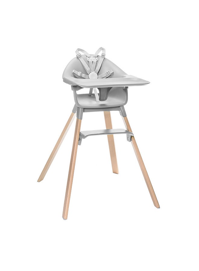Clikk High Chair - All In One Baby High Chair With Tray + Harnesslight, Durable And Travel Friendly, Ergonomic And Adjustable Features, Best For 6 - 36 Months Or Up To 15Kg/33Lbs, Cloud Grey