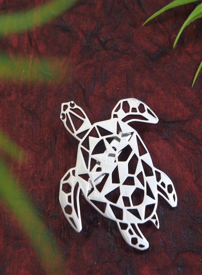 Adorn Stainless Steel Premium Designer Tortoise Brooch For Men/Women (B2288) - Image 3