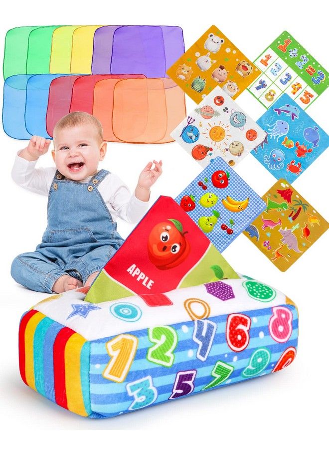 ألعاب الأطفال من 6 إلى 12 شهرًا - ألعاب مونتيسوري للأطفال من 6 إلى 12 شهرًا - ألعاب حسية للأطفال الرضع - صندوق مناديل سحري للأطفال - لعبة تعليمية بتباين عالٍ - لعبة تطوير STEM - هدية للأطفال - دينورون - Image 1