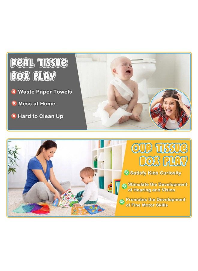 ألعاب الأطفال من 6 إلى 12 شهرًا - ألعاب مونتيسوري للأطفال من 6 إلى 12 شهرًا - ألعاب حسية للأطفال الرضع - صندوق مناديل سحري للأطفال - لعبة تعليمية بتباين عالٍ - لعبة تطوير STEM - هدية للأطفال - دينورون - Image 4