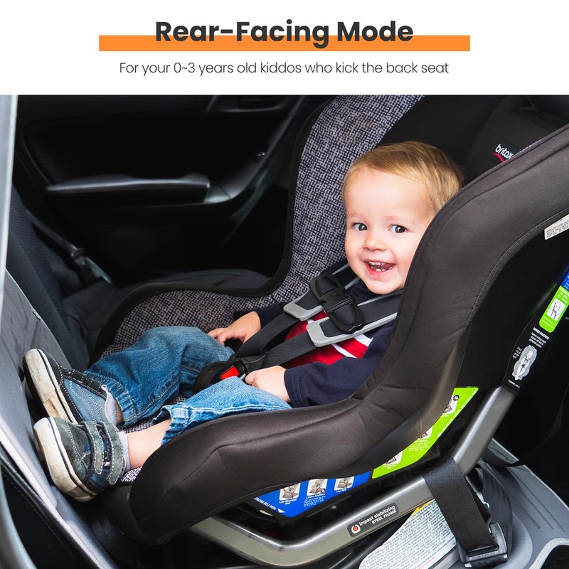 HEYTRIP Car Seat Protector, 2 Packs, Rear-Facing/Forward Facing Car Seat Mat for 0~12 Years Old Children, Waterproof, Easy Cleanup, Non-Slip, Fit Most Car Seats(Dark Grey Orange) - Image 4