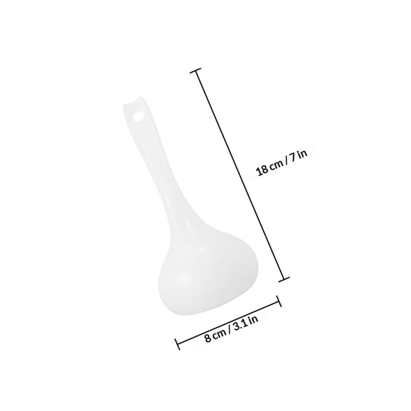 Heat Resistant Plastic Soup Ladle Set 10pcs Large White Serving Spoons for Ramen Miso Rice - Image 3