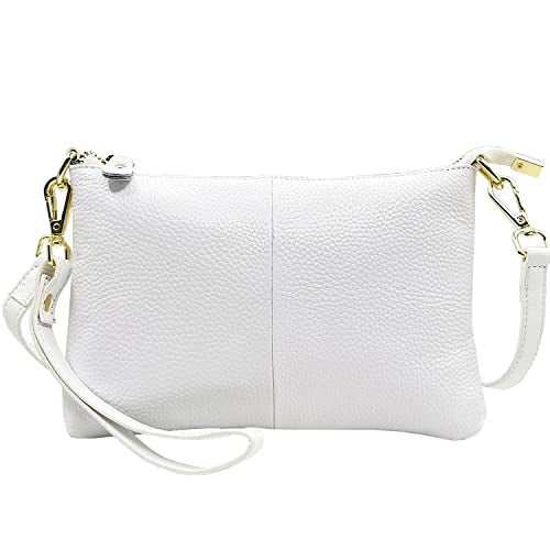 Beurlike Leather Wristlet Wallet Clutch Purses For Women Small Crossbody Phone Bags(White) - Image 2