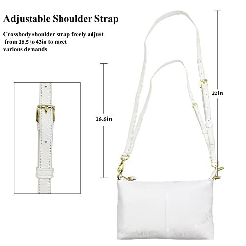 Beurlike Leather Wristlet Wallet Clutch Purses For Women Small Crossbody Phone Bags(White) - Image 5
