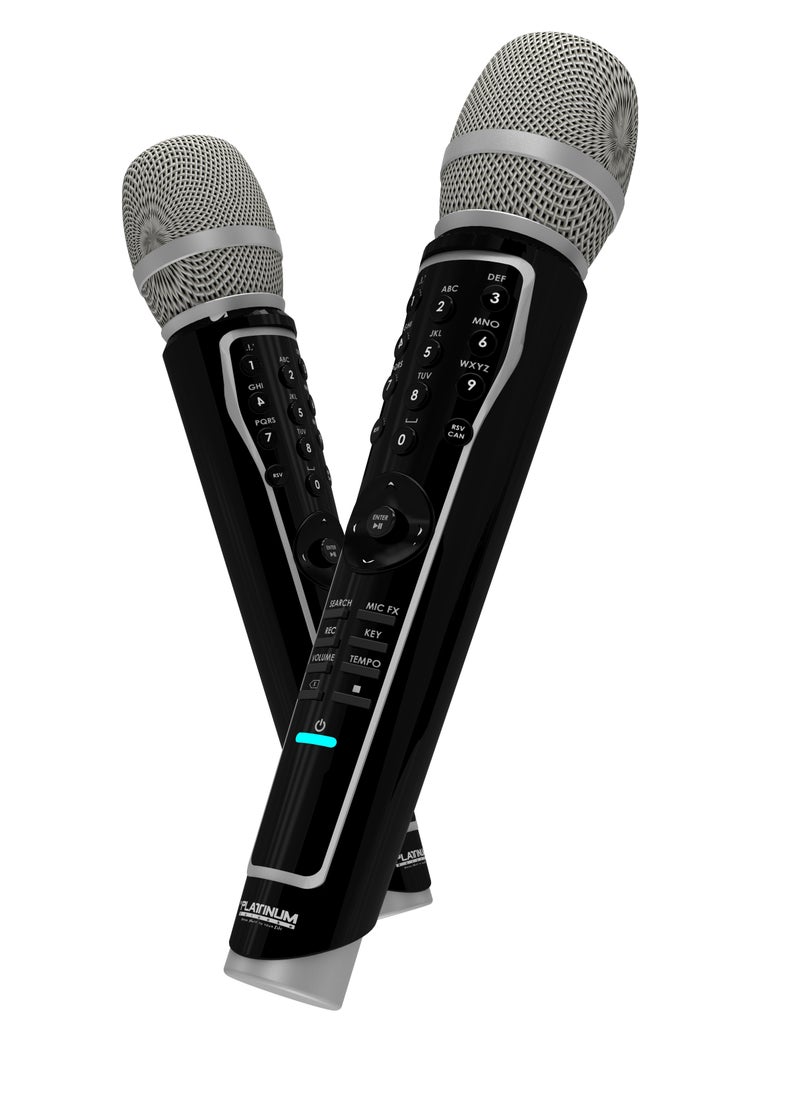 Platinum Karaoke - ALPHA 2 Full HD 4K Android Smart Karaoke Player With 2 Digital UHF Keypad Wireless Mic & 26K+ Mixed Language FILIPINO, ENGLISH , INDIAN & RUSSIAN Karaoke Songs Included & Youtube Karaoke - Image 1