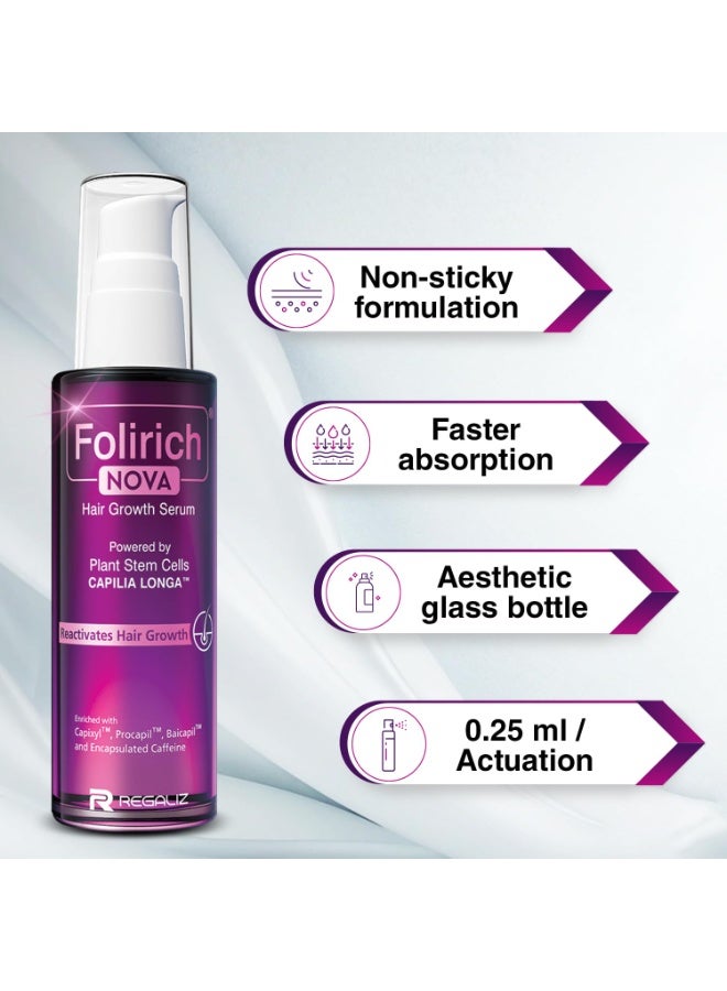 Regaliz Folirich Nova Hair Growth Serum | Capilia Longa (Plant Stem Cell Extract), Capixyl, Procapil & Baicapil | Hair Fall Control & Strengthening | Non-Sticky, Fast Absorbing | 50 ml - Image 4
