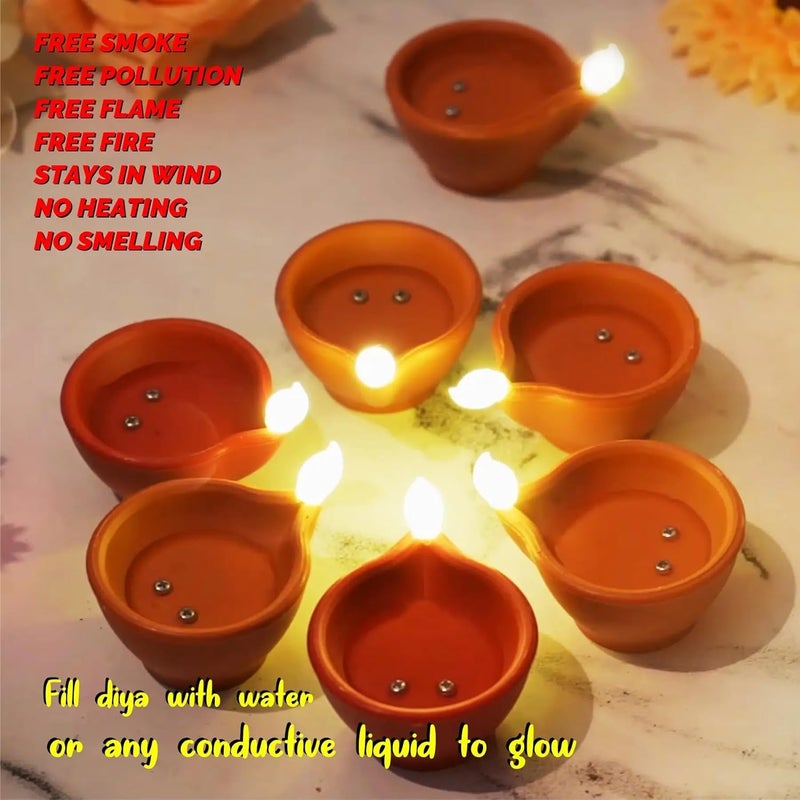 Livello Water Sensor LED Candles | Flameless Decorative Candles with Replaceable Batteries | Smokeless, Safe & Reusable Festival Decoration Lamps (Pack of 6) - Image 5