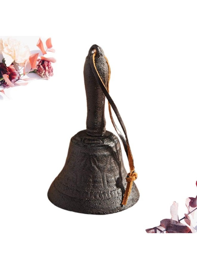klarako Reception Desk Bell Antique Hand Bell Vintage Bell Retro Countryside Handbells Creative Hanging Bells School Teachers Bell Ornament(Rusted Color) Classroom Bell  - Image 3