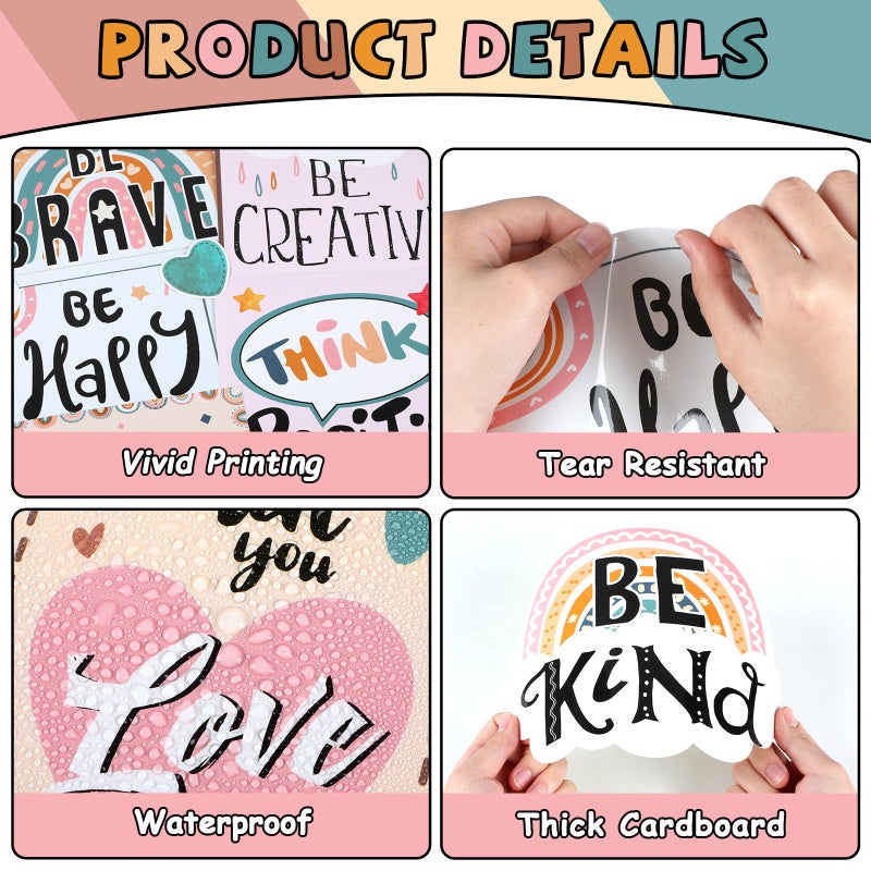 Tevxj Today is A Great Day Bulletin Board Set Boho Rainbow Motivational Classroom Decor for Teachers Positive Affirmations Accents Inspiration Cutouts for Class School Bulletin Board Decoration Supplies - Image 3