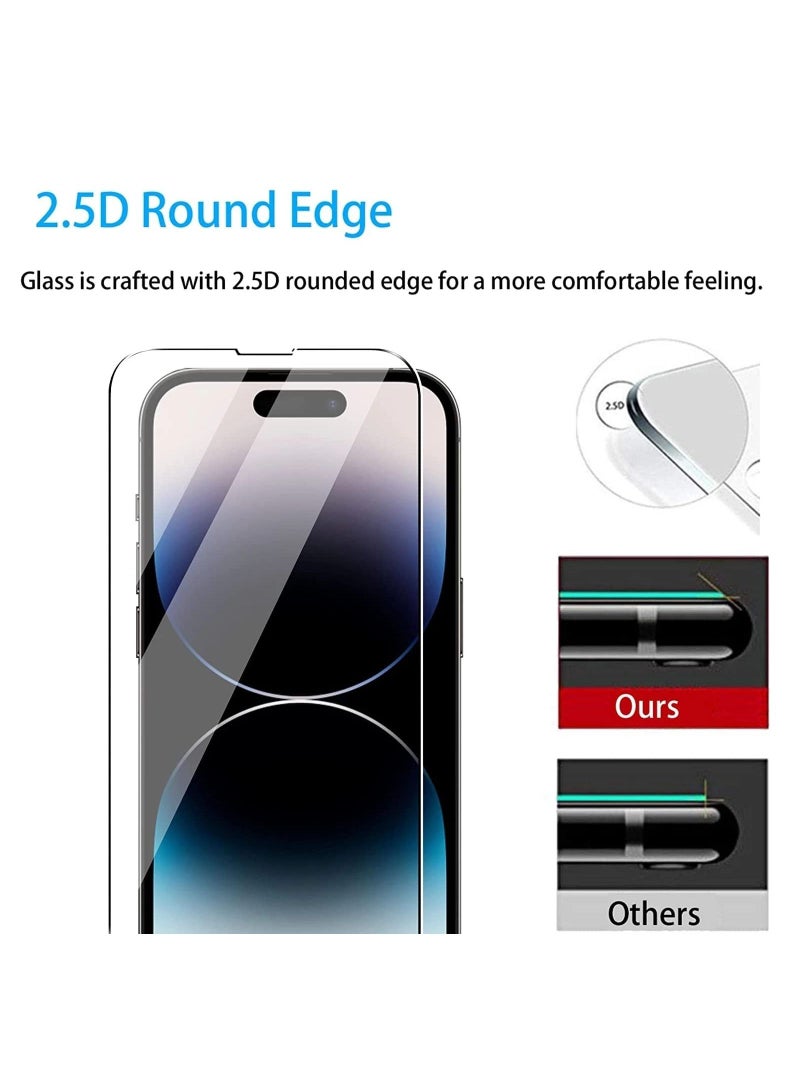 iPhone 14 Pro Max Screen Protector HD Clear Tempered Glass Screen Protector with Camera Lens Protector - Image 3