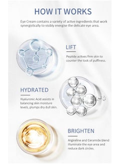 AuQuest Peptide Anti Aging Eye Serum , Anti-Aging and Remove Wrinkles Eye Serum, with Three 360° Massage Ball, Eye Cream with Anti Allergy Applicatorhead, Firming Lifting Eye Essence, Eye Care  - Image 2