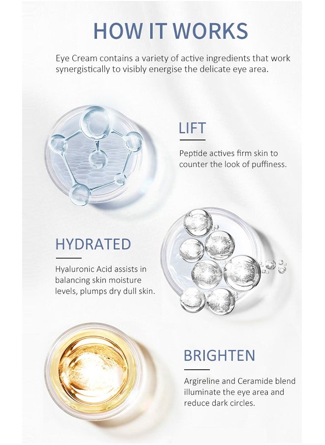 AuQuest - Peptide Anti Aging Eye Serum , Anti-Aging and Remove Wrinkles Eye Serum, with Three 360° Massage Ball, Eye Cream with Anti Allergy Applicatorhead, Firming Lifting Eye Essence, Eye Care - Image 1