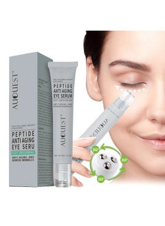 AuQuest Peptide Anti Aging Eye Serum , Anti-Aging and Remove Wrinkles Eye Serum, with Three 360° Massage Ball, Eye Cream with Anti Allergy Applicatorhead, Firming Lifting Eye Essence, Eye Care  - Image 1