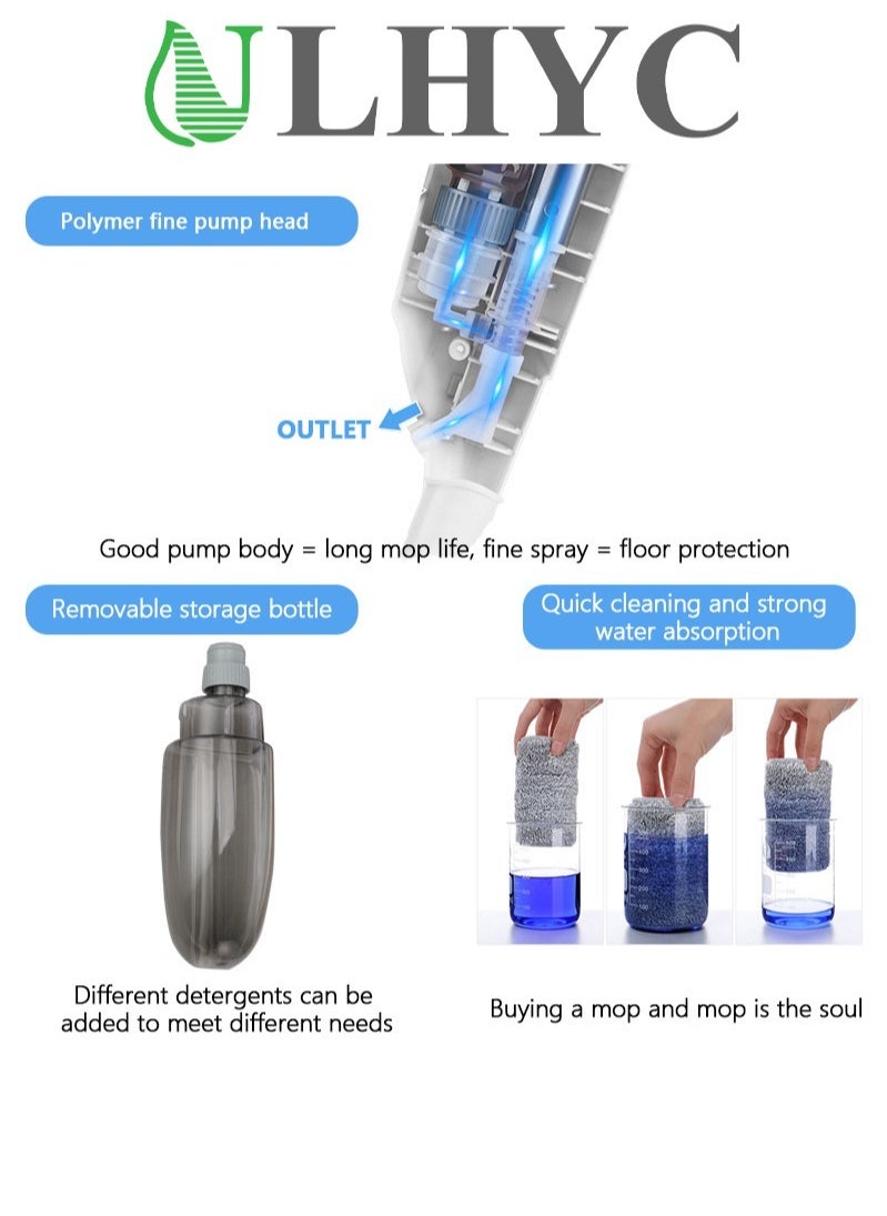 ULHYC - Premium Water Spray Mop With Sprayer 360 Degree Rotating Handheld Washable Mop Home Floor Cleaning Tools - Image 1