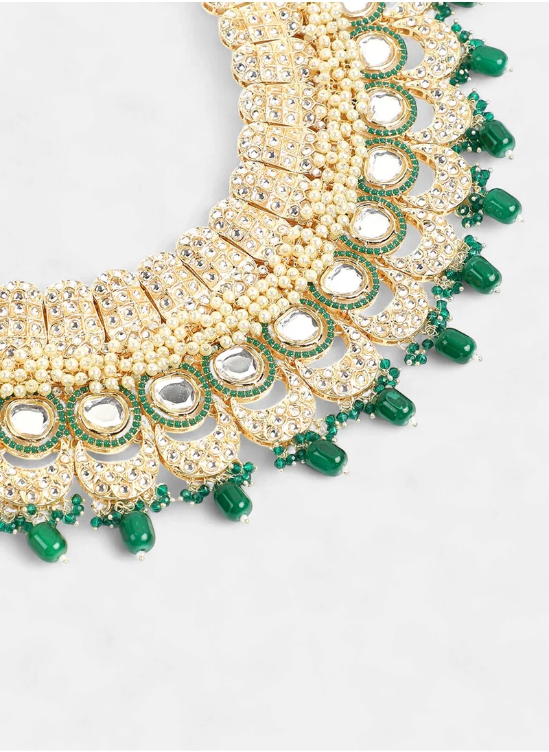سوهي Stones Studded & Beaded Jewellery Set