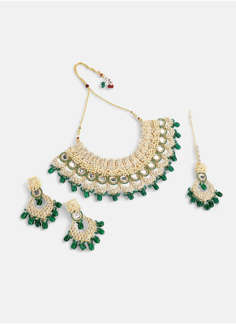 سوهي Stones Studded & Beaded Jewellery Set