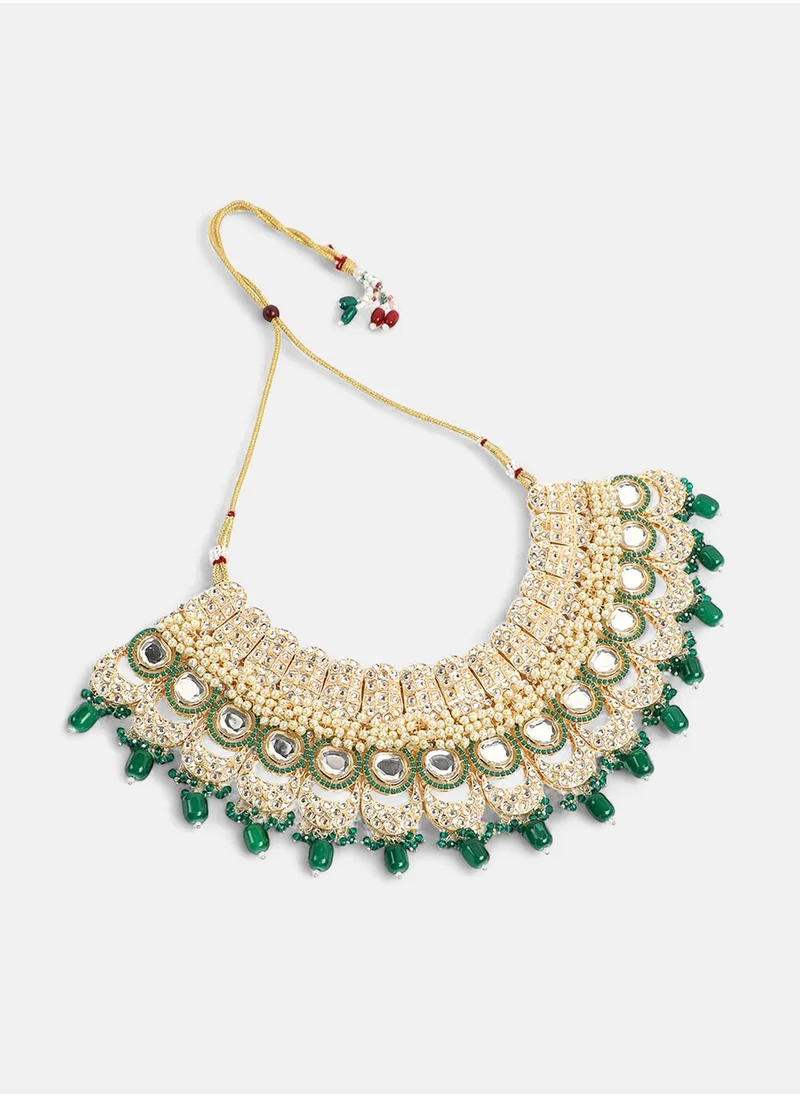 سوهي Stones Studded & Beaded Jewellery Set