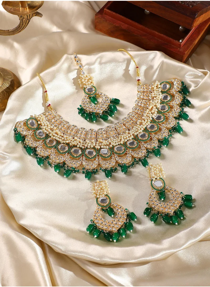 سوهي Stones Studded & Beaded Jewellery Set