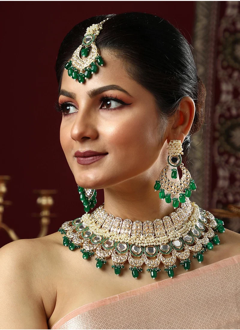 سوهي Stones Studded & Beaded Jewellery Set