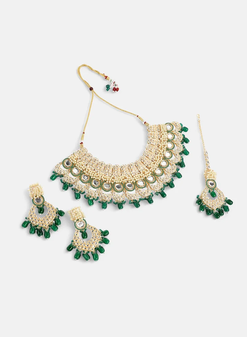 SOHI Stones Studded & Beaded Artificial Jewellery Set