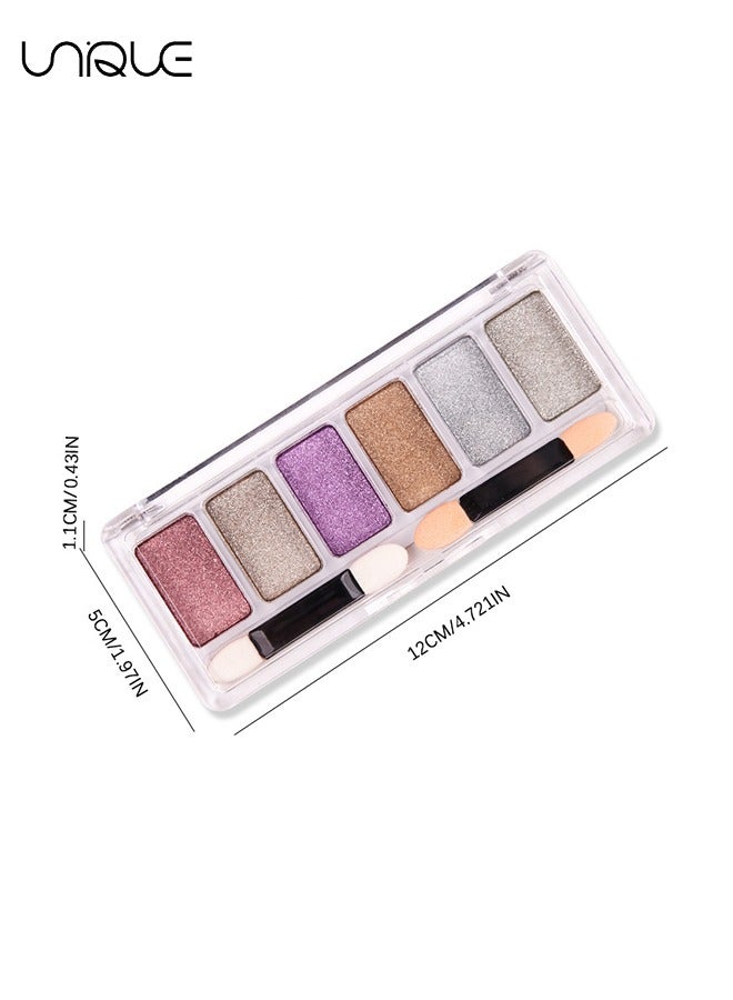 Unique 6Pcs Chrome Nail Powders，Colors Chrome Nail Powder Mirror Effect Holographic Aurora Iridescent Pearlescent Metallic Nail Powder Combo Set, 2Pcs Eyeshadow Sticks (Chrome Nail Powder) - Image 2