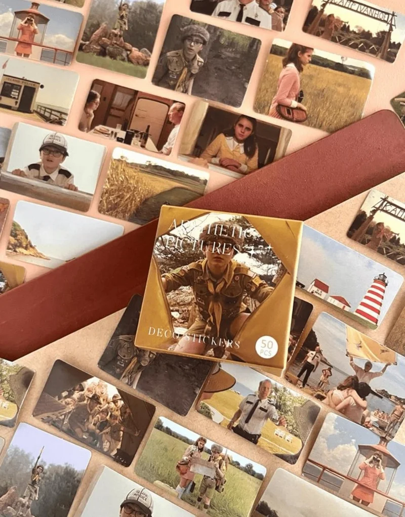 كاغيت جيمي دوكان Paper Ship Shop Moonrise Kingdom Movie Box Sticker / Bullet Journal / Notebook Decoration / Decal / Rising Moon Kingdom