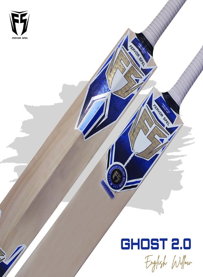 Fervor Spel FS Ghost 2.0 English Willow Cricket Bat Grade 2 | Pre Knocked Leather Ball Bat with Massive Edges, Large Sweet Spot for Superb Stroke & Professional for Tournament and Practice Matches (LH) - Image 2