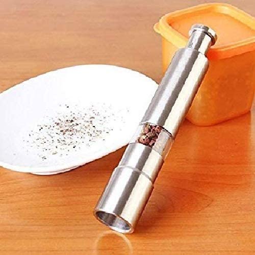 MSA Kitchen Stainless Steel Thumb Push Salt Pepper Muller Grinder Mill Manual Crusher Shakers with Ceramic Rotor for Home Sea Grinder Sprinkler Pack of 1 Easy to USE - Image 5