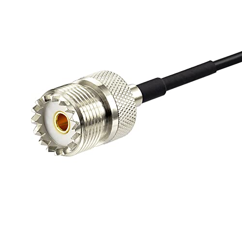 Eightwood UHF Female SO239 to 3.5mm Mono 1/8" TS Stereo Plug Adapter Radio Antenna Extension Cable 3 feet - Image 4