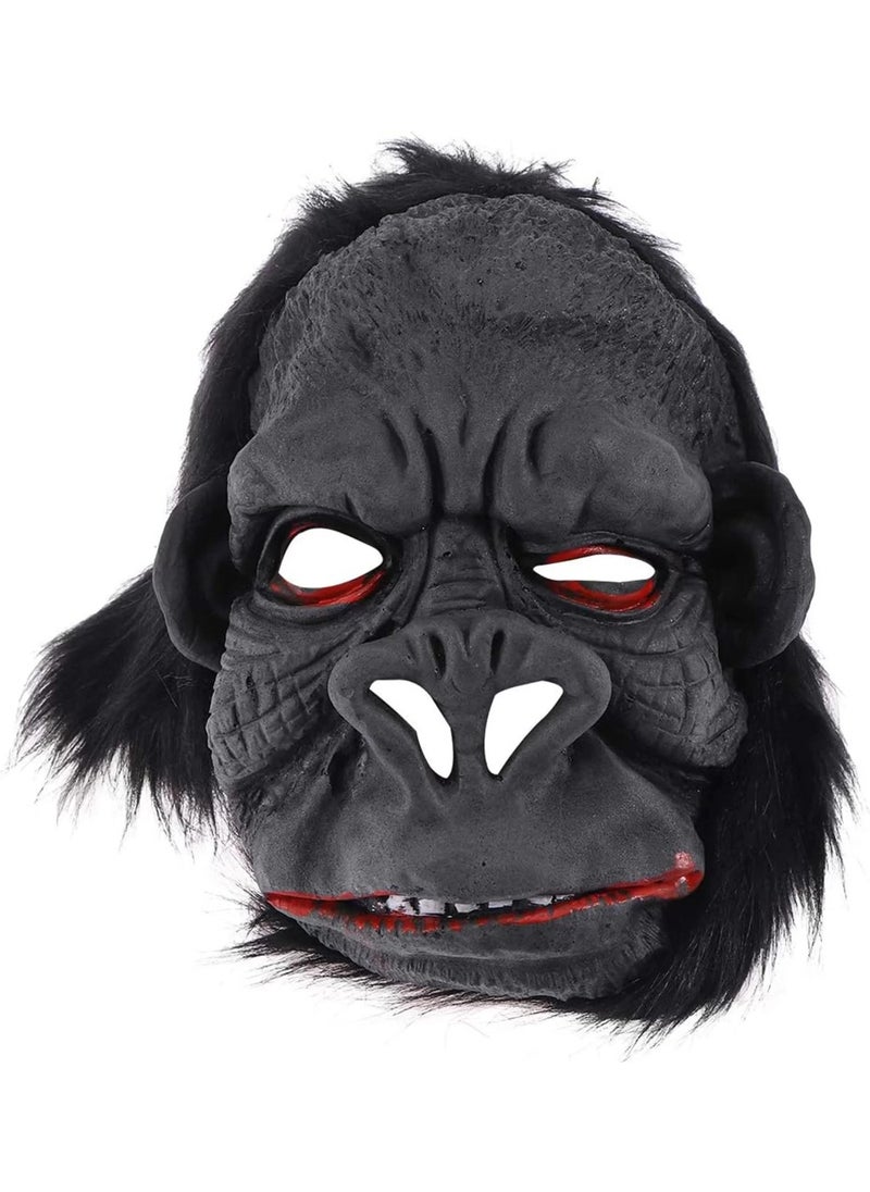 Çerçici - Latex Gorilla Mask Monkey Mask Meat Mask Orangutan No 1 with Black Hair - Image 1