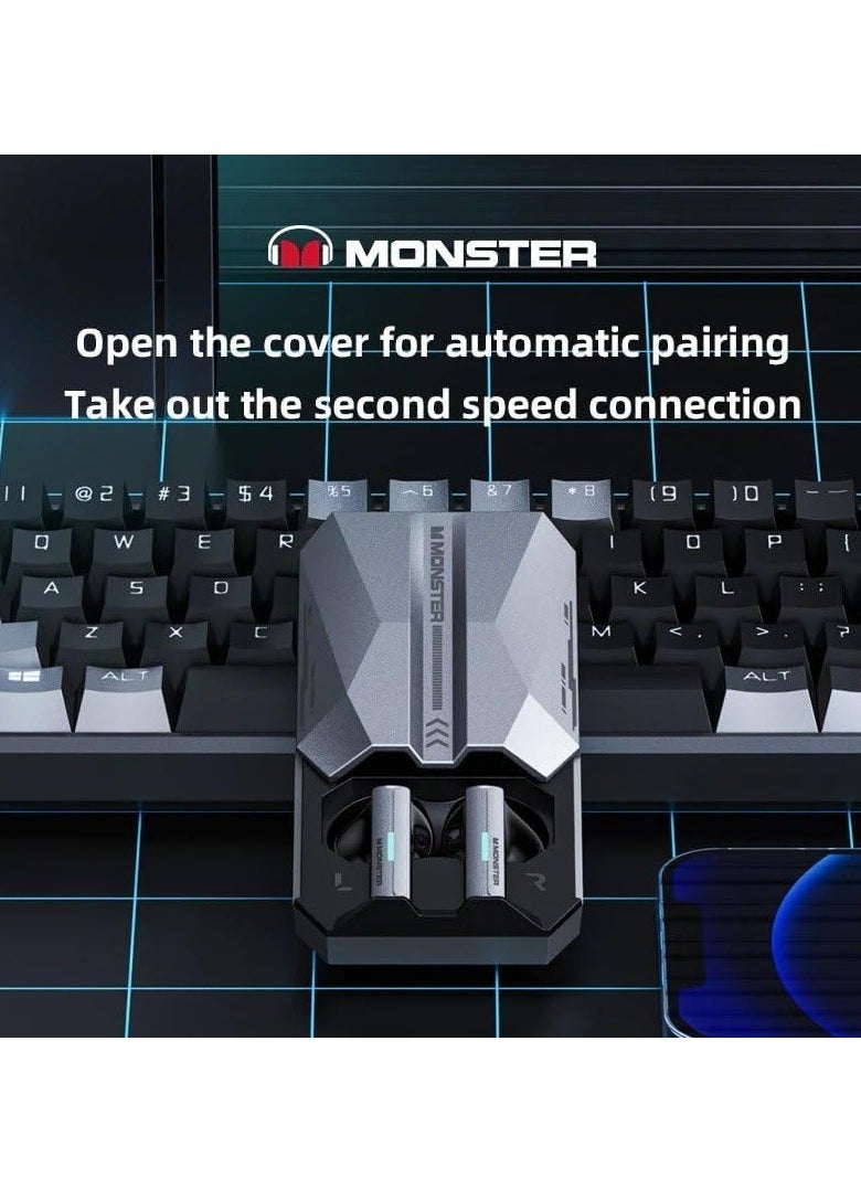 Monster - Monster XKT11 Gamer Earphone Bluetooth 5.2 True Wireless Earbuds - Immersive Gaming Audio Experience - Image 1