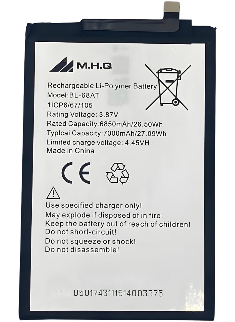M.H.Q BL-68AT Infinix POVA 2 (LE7) (BL-68 AT) Battery High Quality  - Image 1