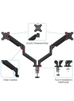 Generic Dual Monitor Stand, Adjustable Gas Spring Monitor Desk Arm, Heavy Duty Monitor Mount, Load Capacity 2-10 KG VESA Monitor Stand, Suitable for 13 to 32 inch Computer Monitor Mount for Home Office  - Image 5