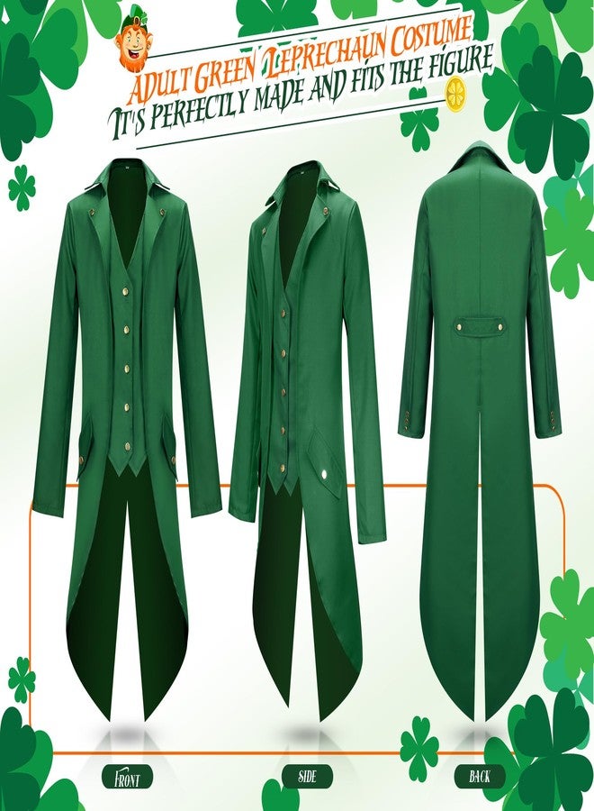 Geyoga Boys St Patrick's Day Outfit Kids Leprechaun Costumes Gothic Vintage Steampunk Tailcoat with Leprechaun Hat Bow Tie(145) - Image 2