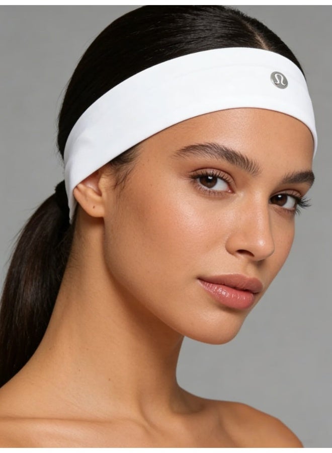لولوليمون Lululemon Reversible Headband - Moisture-Wicking Fabric Hair Accessory with Signature Logo for Yoga, Gym & Daily Styling - Image 1