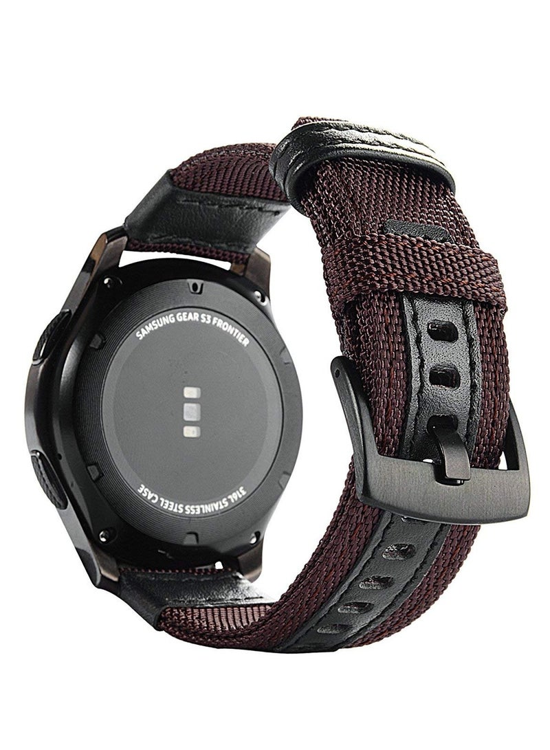 Nylon Sports Bands with Leather 20MM Strap For Samsung Gear Sport/Watch 6/Watch 4 5 /Watch 5 Pro /S2 classic/active 2 40mm 44mm/Amazfit GTS 3/ GTS 4/GTS4 Mini/Bip 3 Pro/GTS2/Bp u - Image 1