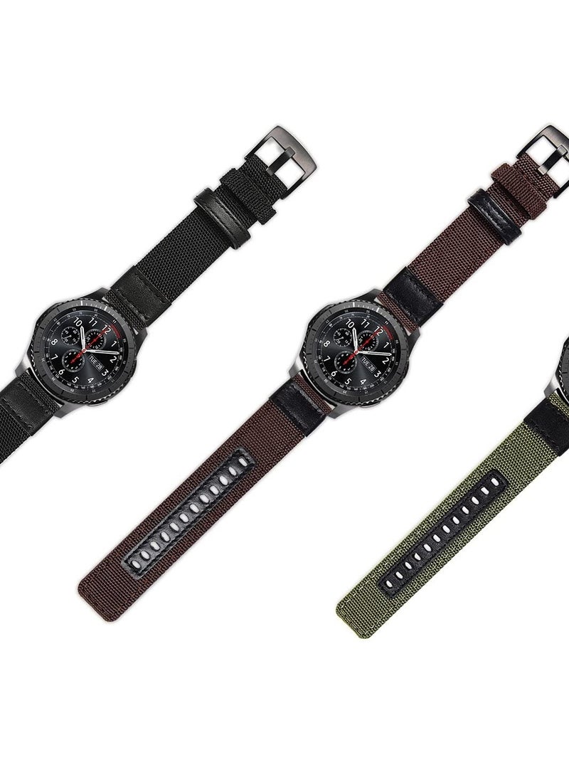 Nylon Sports Bands with Leather 20MM Strap For Samsung Gear Sport/Watch 6/Watch 4 5 /Watch 5 Pro /S2 classic/active 2 40mm 44mm/Amazfit GTS 3/ GTS 4/GTS4 Mini/Bip 3 Pro/GTS2/Bp u - Image 4