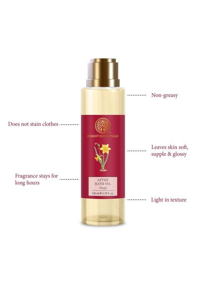 Forest Essentials - After Bath Oil Nargis ; Ayurvedic Moisturizing & Nourishing Shower Oil For Body ; Purifying Scented Bath Oil For Women & Men ; 130 Ml - Image 1