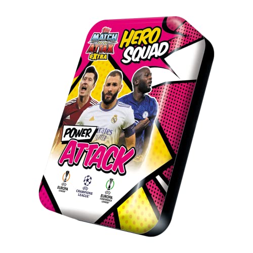 Match Attax بطاقات 2021-22 توبس ماتش أتاكس إكسترا دوري أبطال أوروبا - علبة مميزة (66 بطاقة + 3 بطاقة هجوم قوي محدودة + بطاقة فريق ميسي، نيمار، مبابي) - Image 5