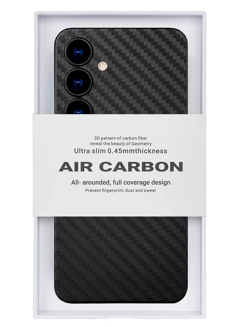 ELLAGECASE حافظة لهاتف سامسونج جالكسي S24 بلس، كربون أسود، حماية قوية للكاميرا، رقيقة للغاية وخفيفة الوزن، كربون مغطى بالبلاستيك، متوافقة مع ماغسيف والشحن اللاسلكي - Image 2