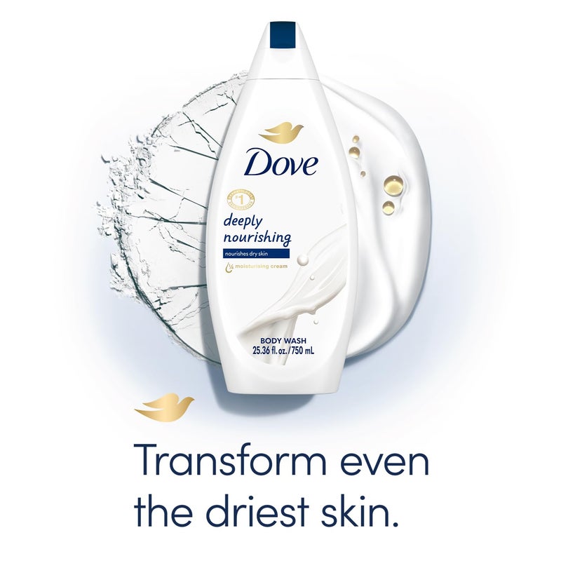 Dove Body Wash 4-Pack â€“ Deeply Nourishing for Softer, Smoother Skin, 25.4 Oz Ea - Image 3