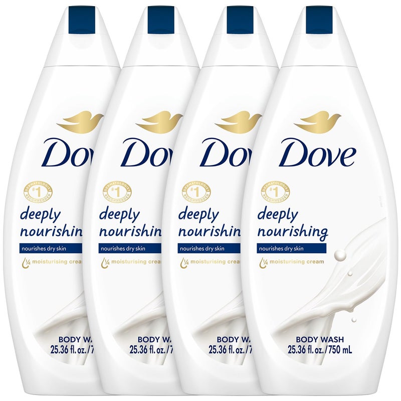 Dove Body Wash 4-Pack â€“ Deeply Nourishing for Softer, Smoother Skin, 25.4 Oz Ea - Image 1