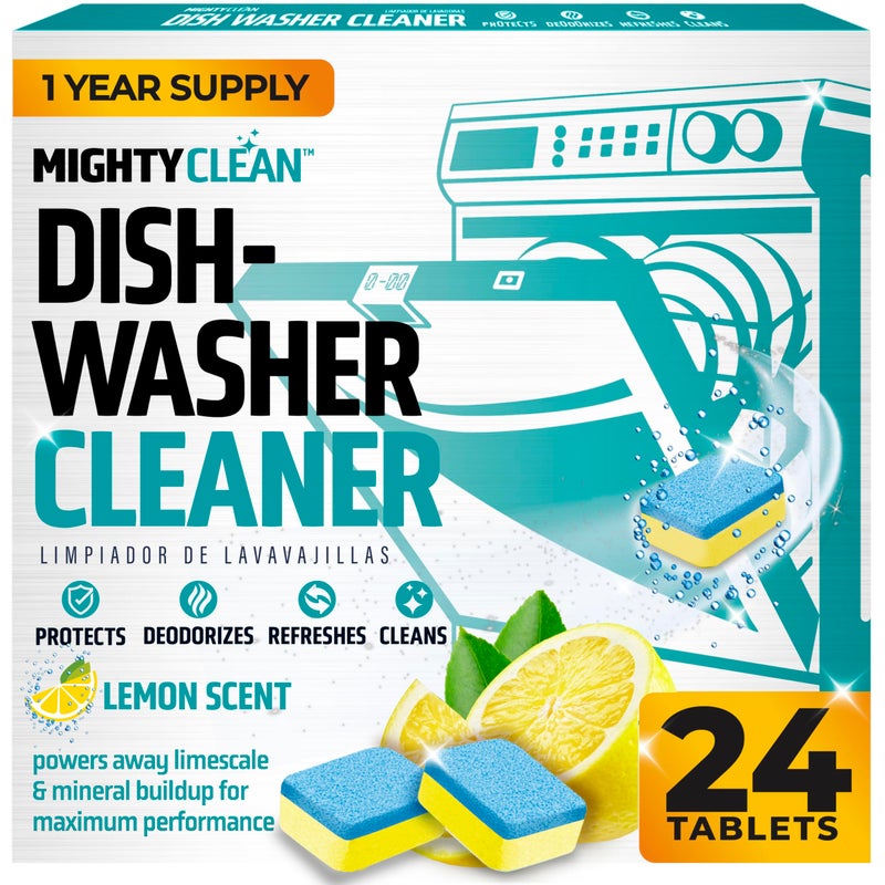 Dishwasher Cleaner And Deodorizer 24 Pack 1 Year Supply Deep Clean Dishwasher Cleaner Tablets Septic Safe Dishwasher Cleaning Tablets Dish Washer Cleaner To Remove Limescale Mineral Buildup Odor