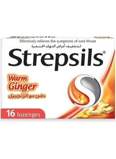Relieves Sore Throat Warm Ginger - 16 Lozenges